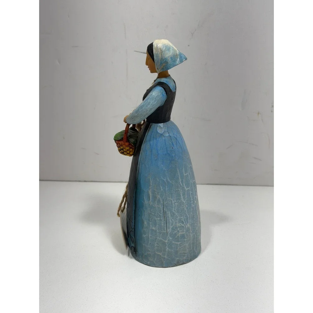 Jim Shore Heartwood Creek pure‎ simple amish Colonial Woman Figurine Blue Black